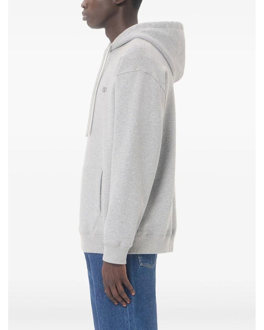 Valentino Garavani Gray Hooded Sweatshirt for men