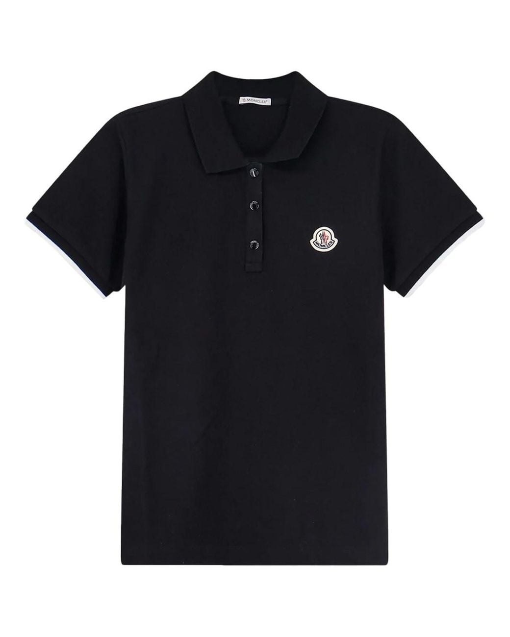 Moncler Black Logo Shirt Collar Polo