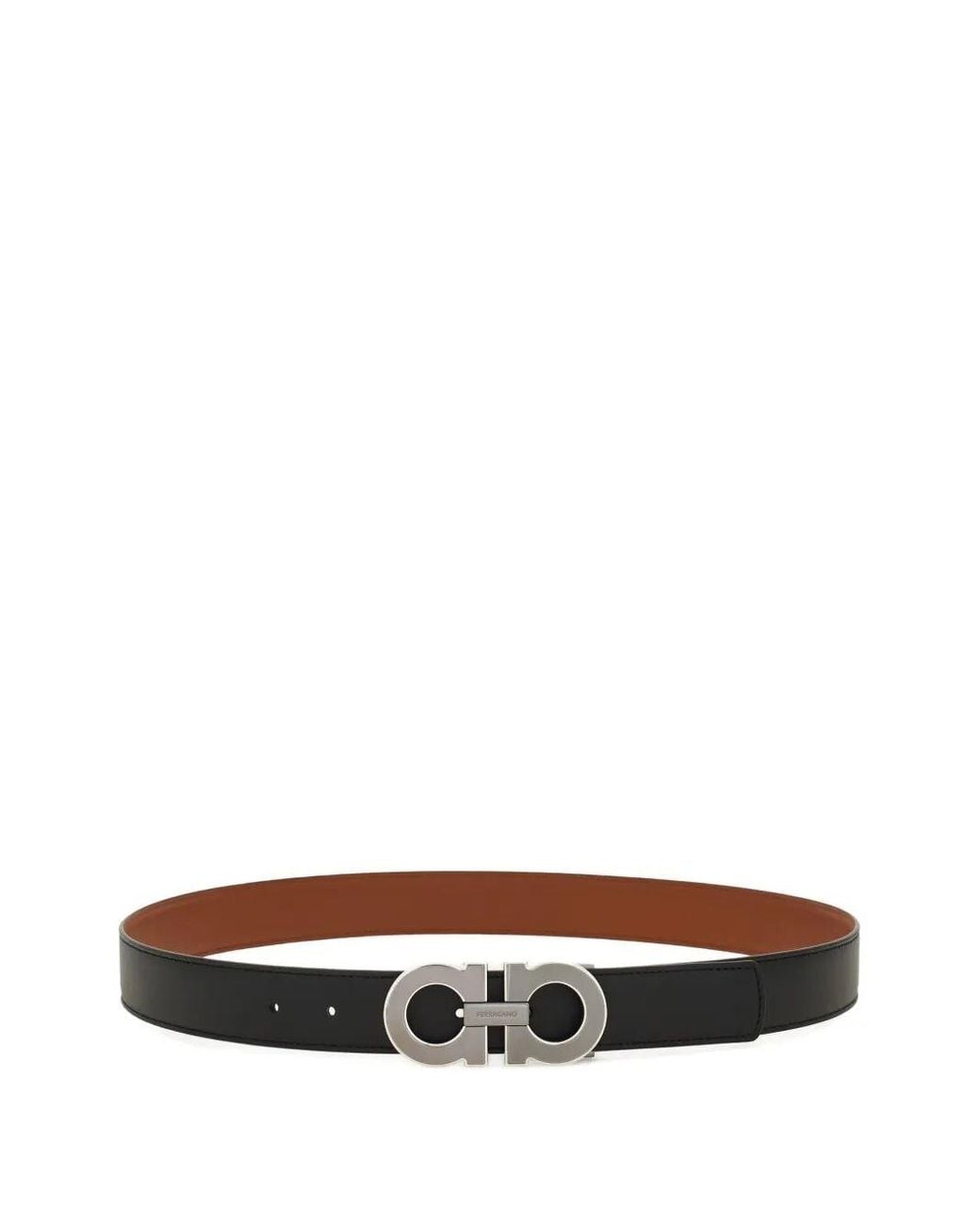 Ferragamo White Gancini Reversible And Adjustable Belt Accessories for men