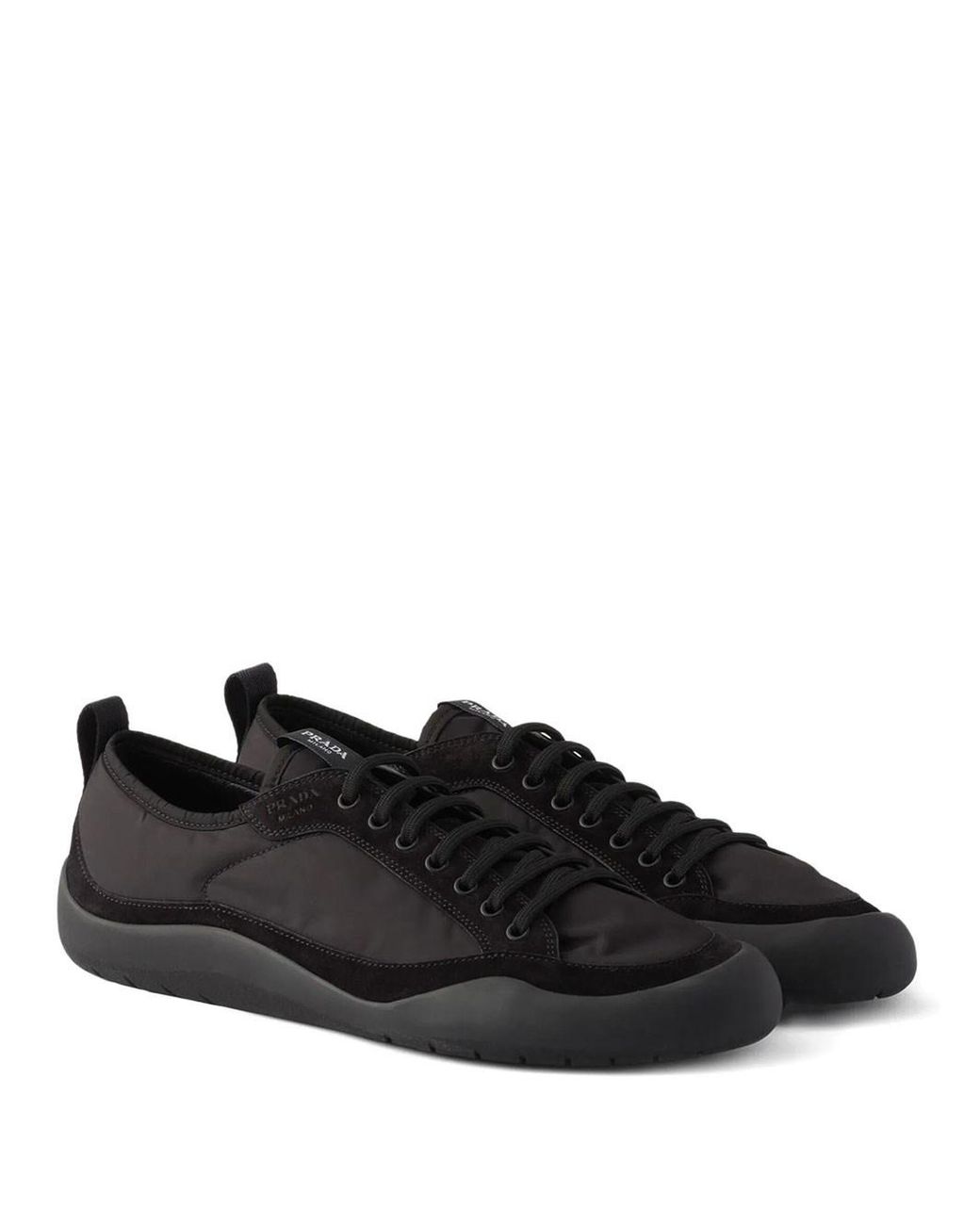 Prada Black Speedrock Re-Nylon And Suede Sneakers for men