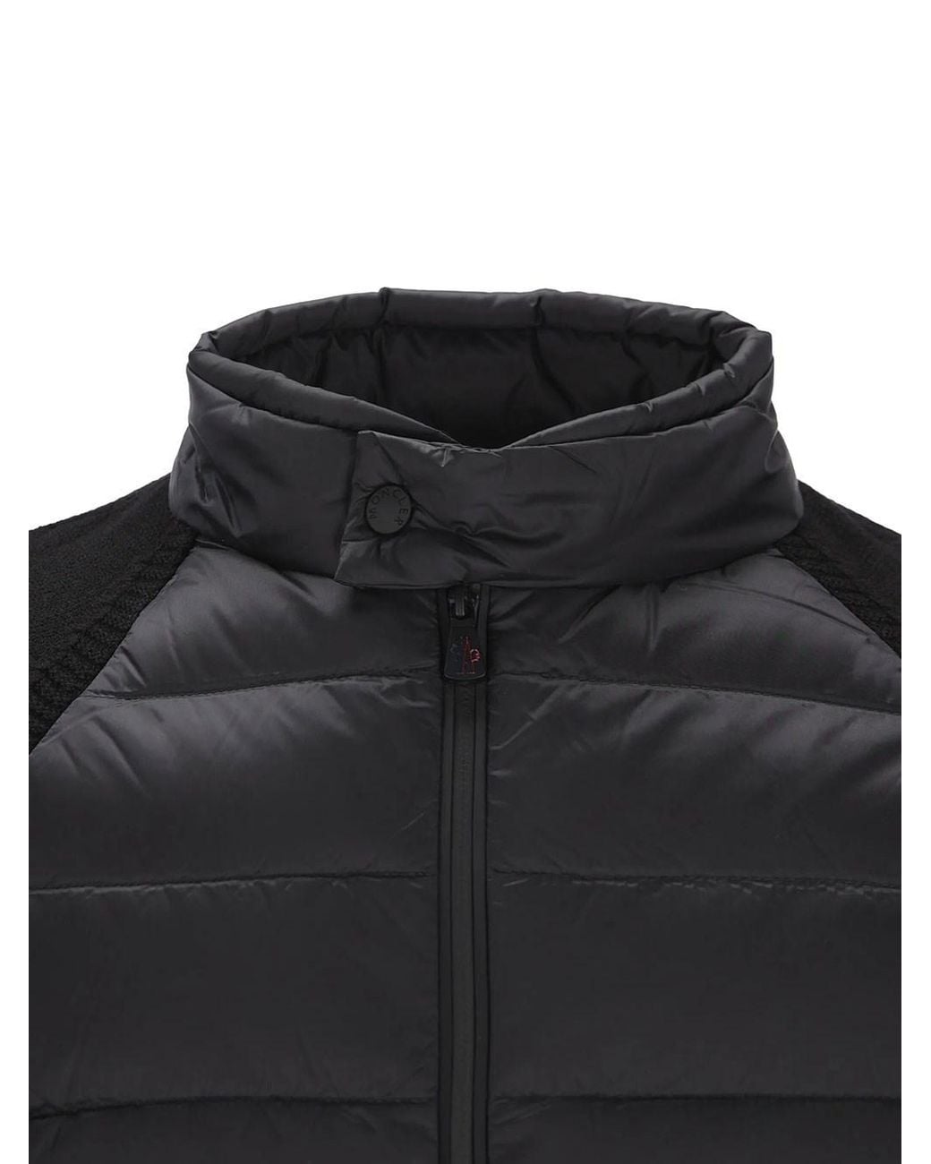 Moncler Black "Grenoble" Cardigan Imbottito Con Zip for men