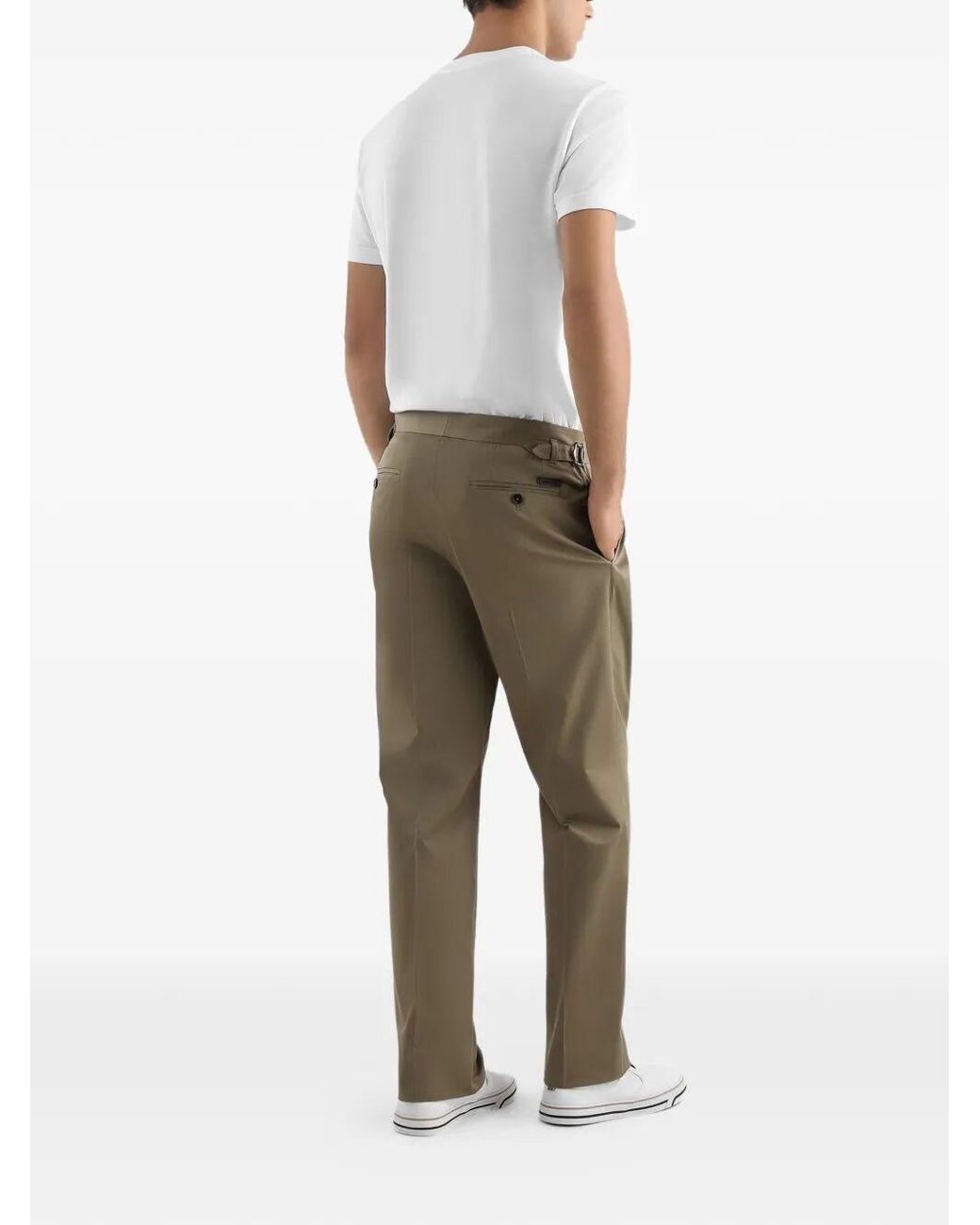 Dolce & Gabbana Green Dolce & Gabbana Straight-Leg Pleated Trousers for men