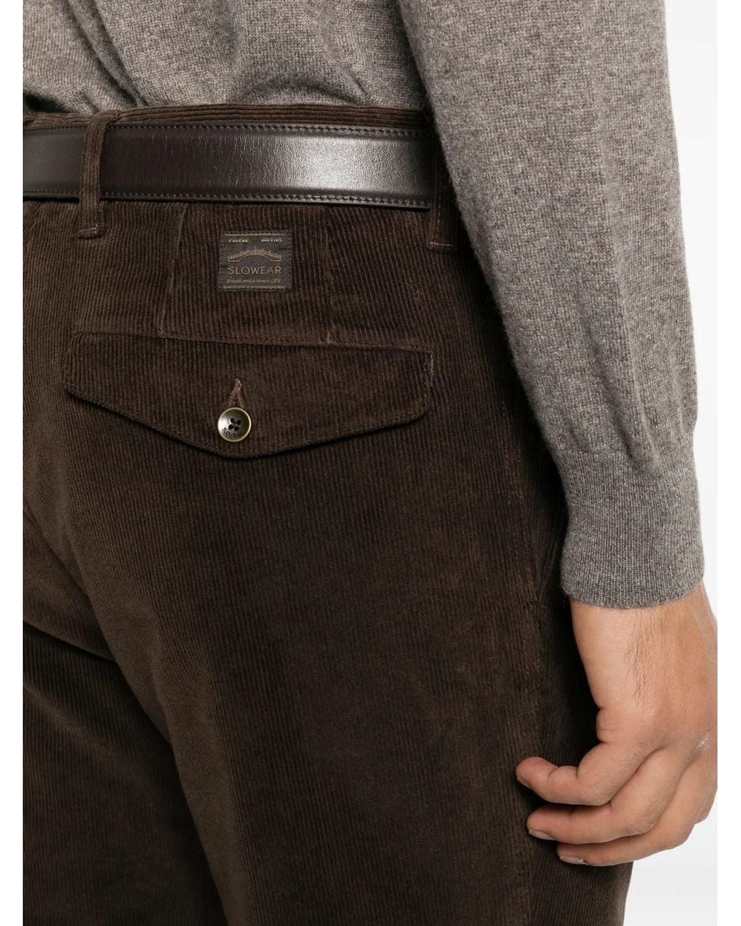 Incotex Black Ribbed Ducal Trousers for men