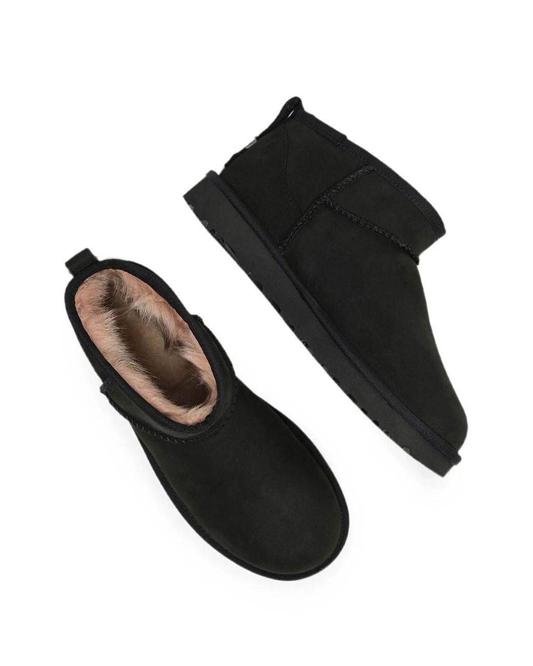 Ugg Black Classic Ultra Mini Nubuck Boots