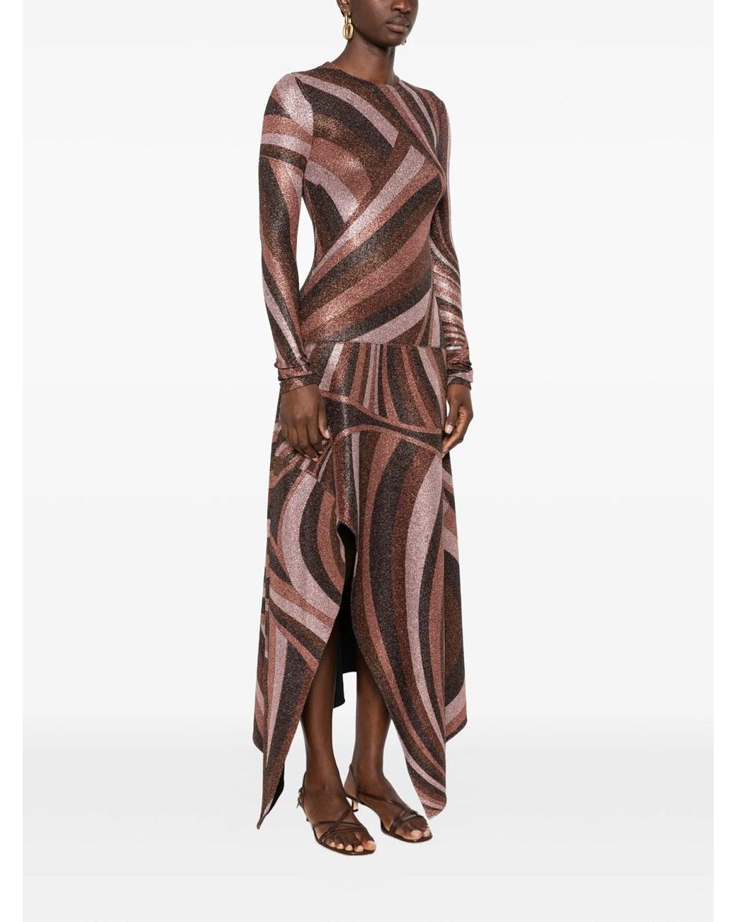 Emilio Pucci Brown Lurex Jersey Dress
