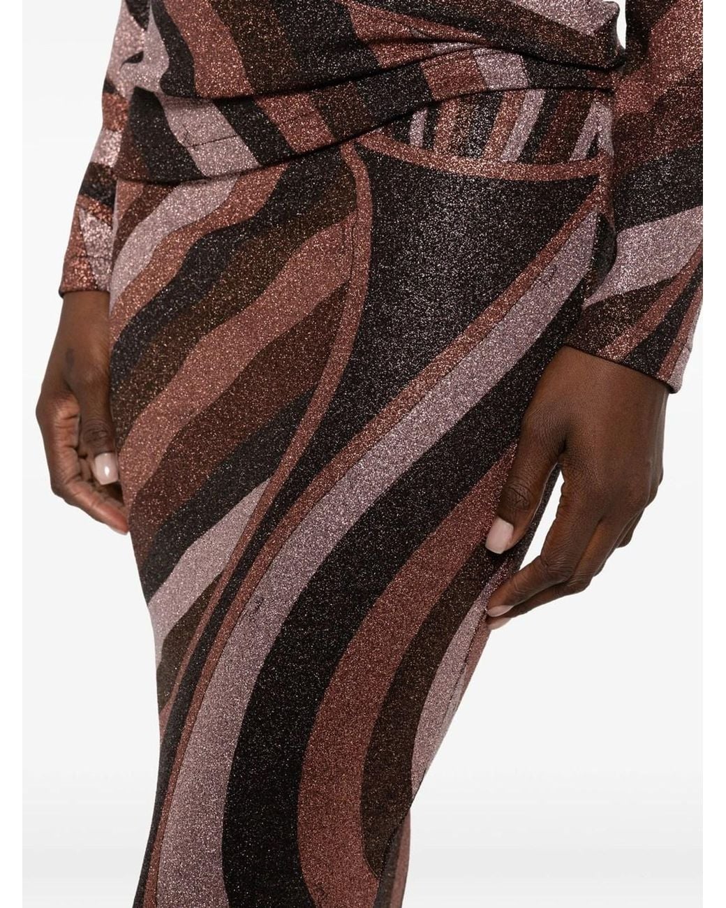 Emilio Pucci Brown Lurex Jersey Skirt