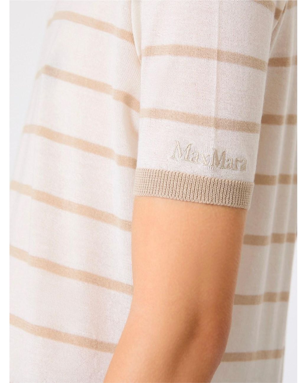Max Mara White Cashmere And Silk Yarn Sweater