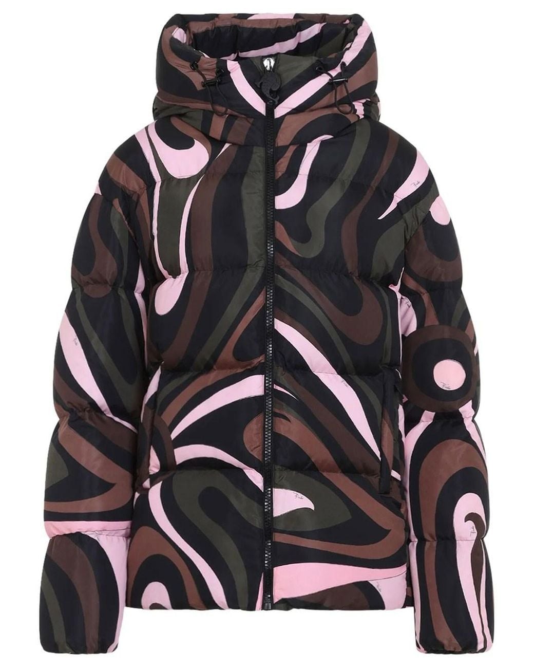 Emilio Pucci Black Marmo Print Down Jacket