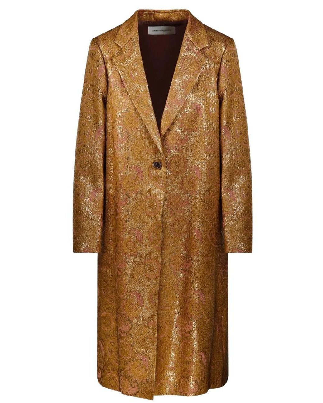 Dries Van Noten Brown Single-Breasted Coat