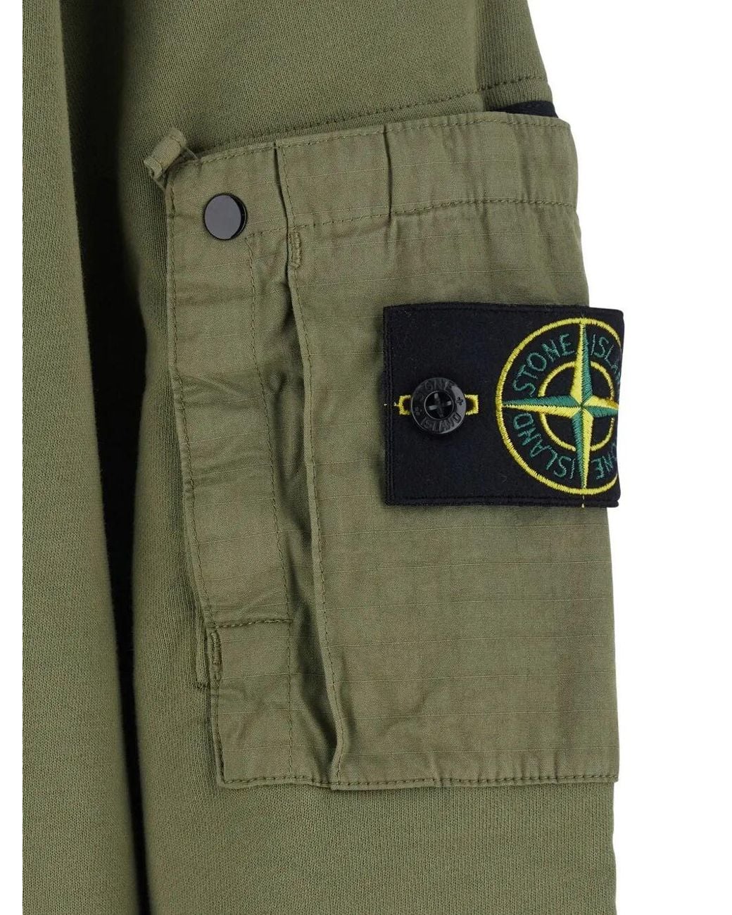 Stone Island Green Regular Fit Crewneck Midweight Sweatshirt With Pocket for men