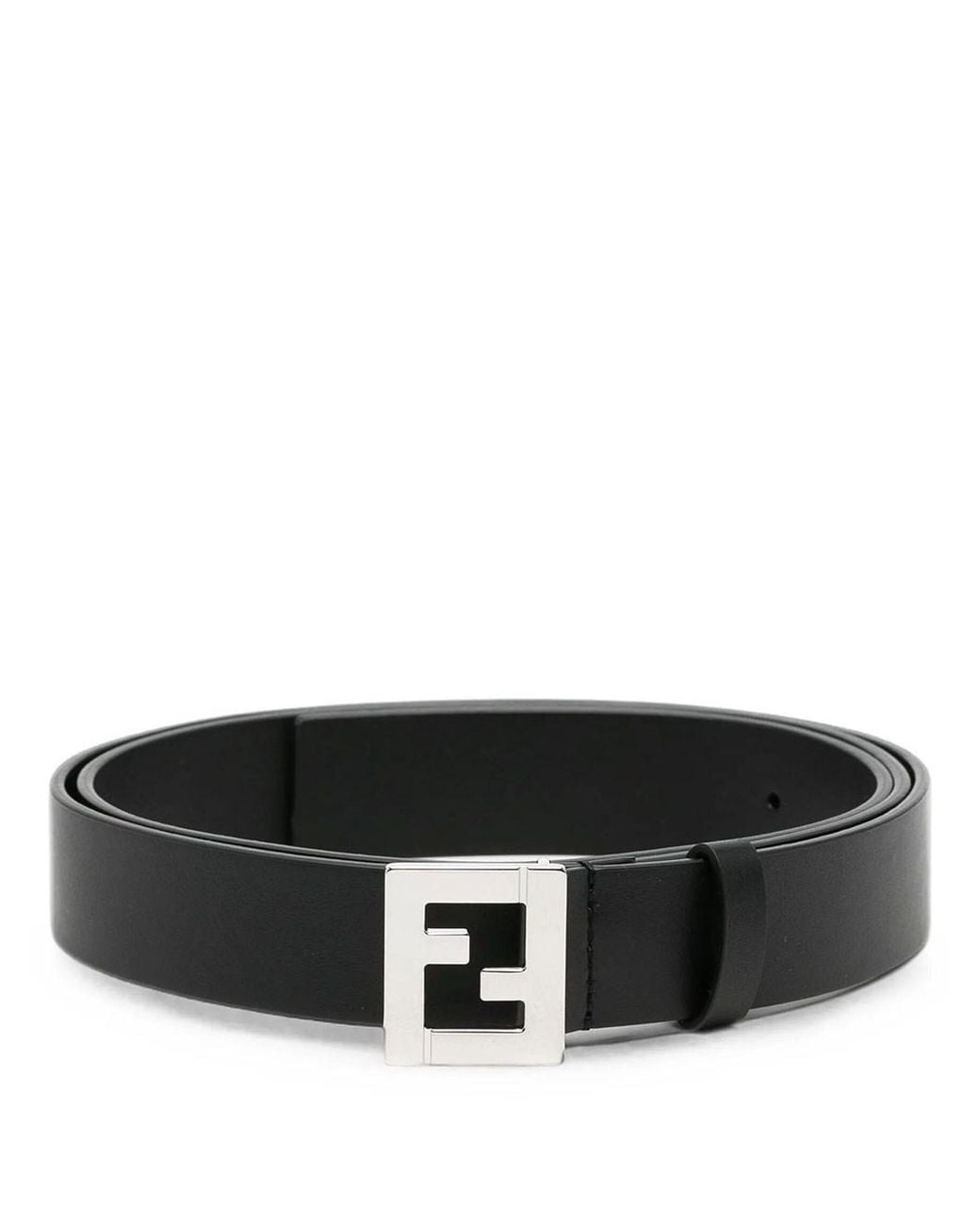 Fendi Black Ff 30 Leather Belt for men
