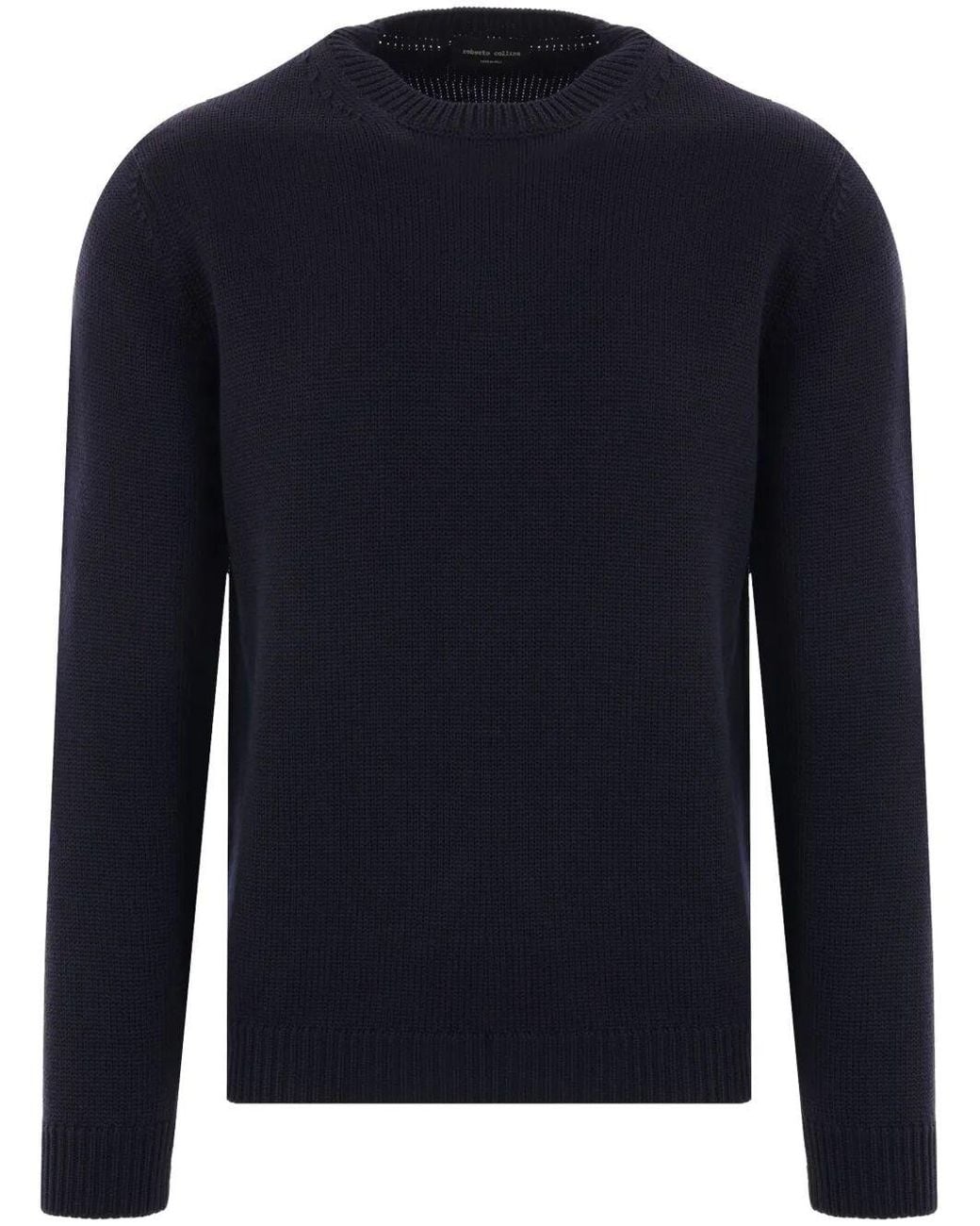 Roberto Collina Blue Crew-neck Silk Jumper for men