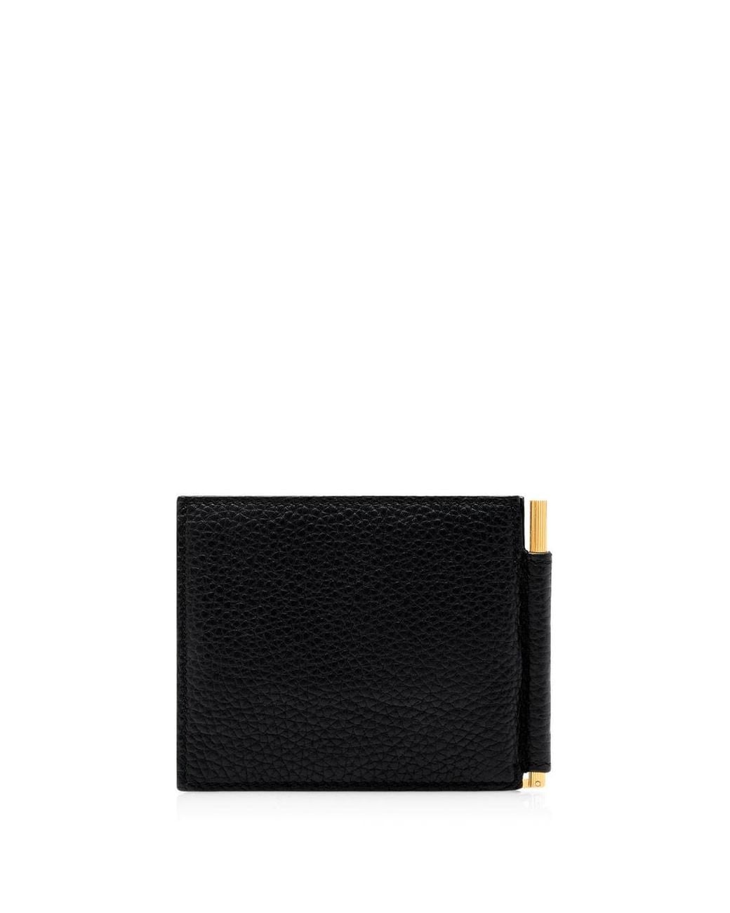 Tom Ford Black Leather Money Clip Wallet for men