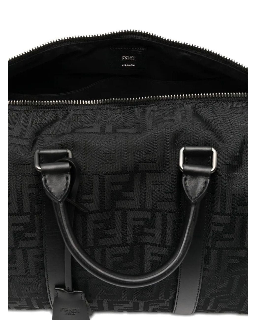 Fendi Black Ff Nylon Medium Travel Bag for men