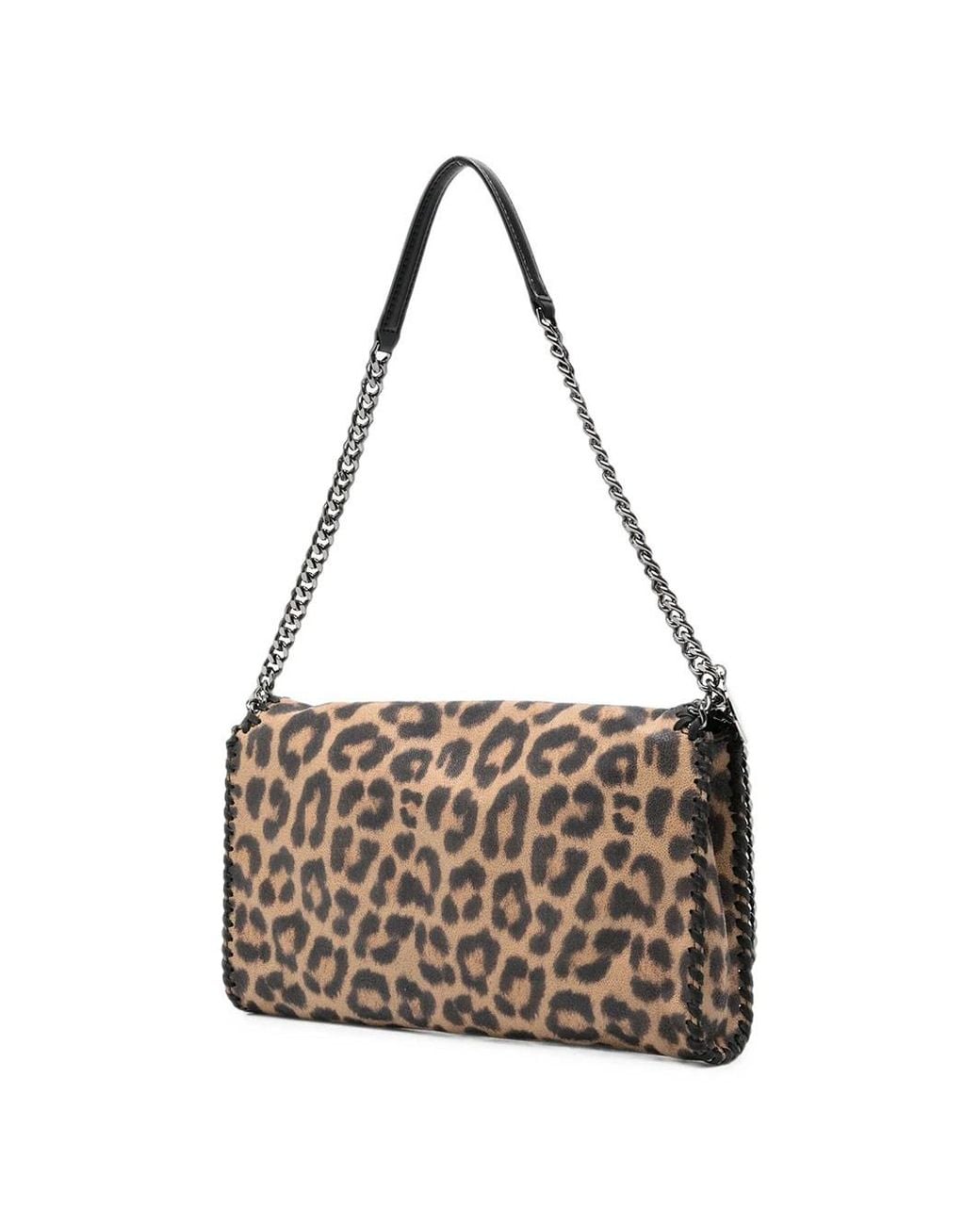 Stella McCartney White Borsa Messenger "Falabella" Motivo Leopardato