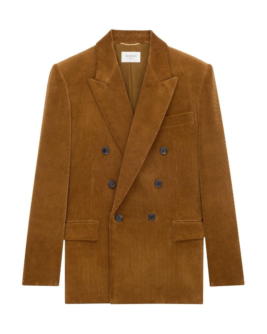 Saint Laurent Brown Double-Breasted Blazer