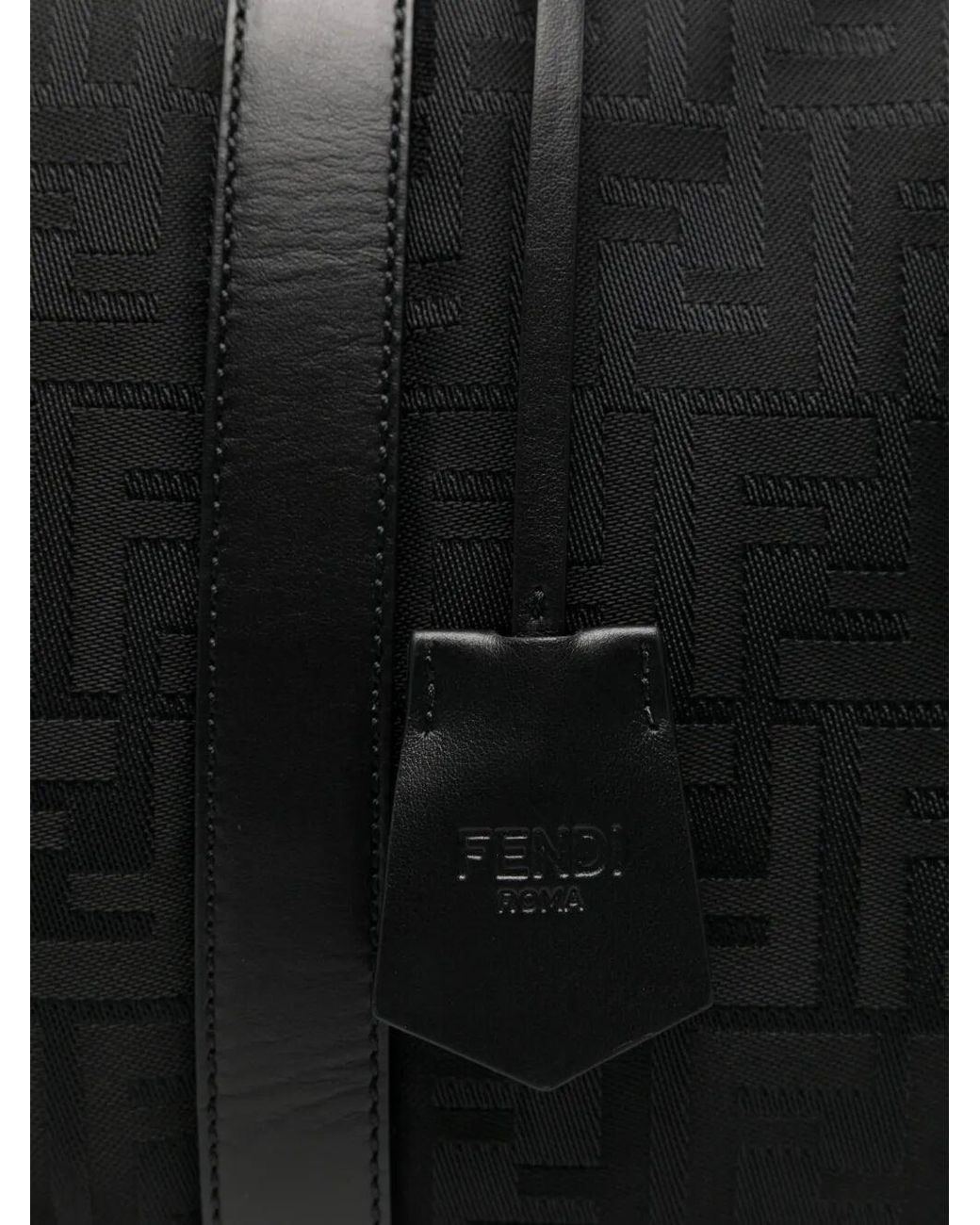 Fendi Black Ff Nylon Medium Travel Bag for men