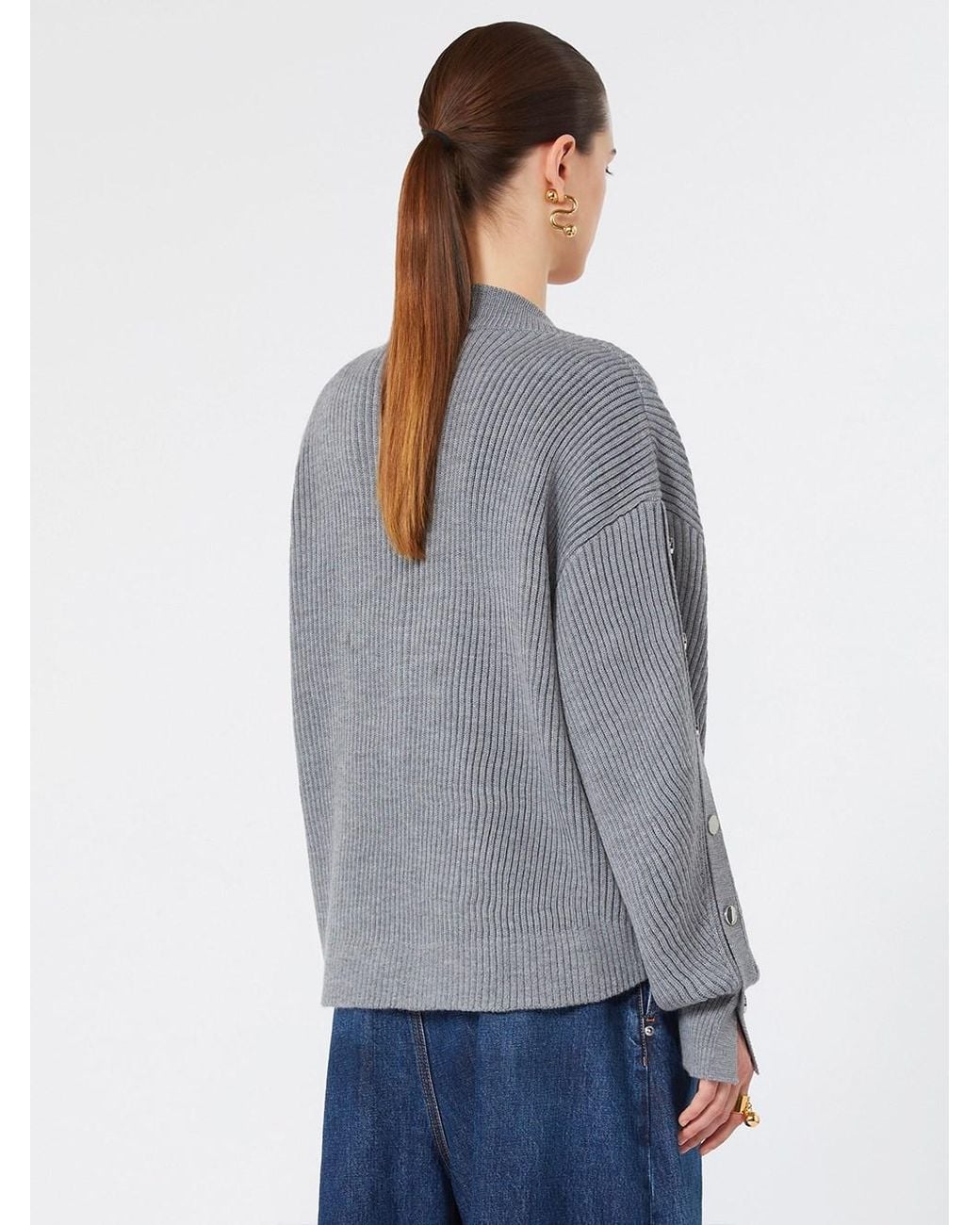 Sportmax Gray Maglia Scollo V