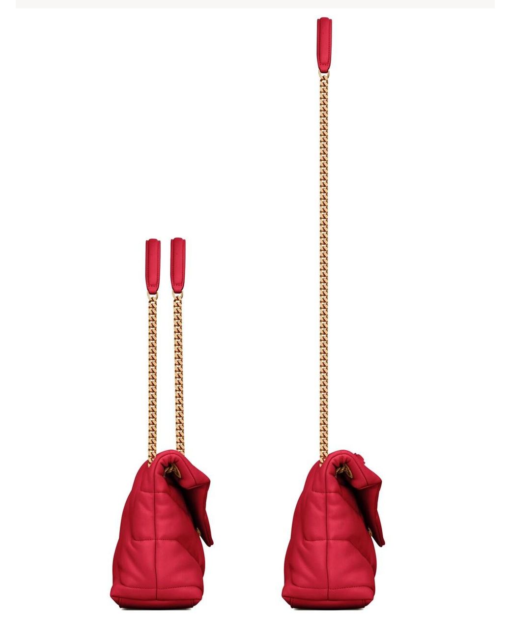 Saint Laurent Red Loulou Mini Shoulder Bag