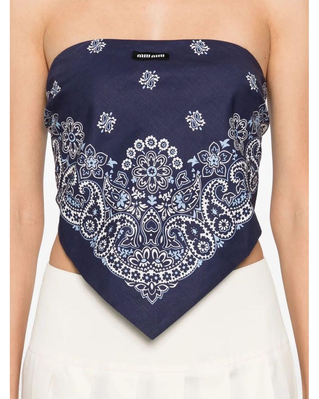 Miu Miu Triangle Top in Blue | Lyst