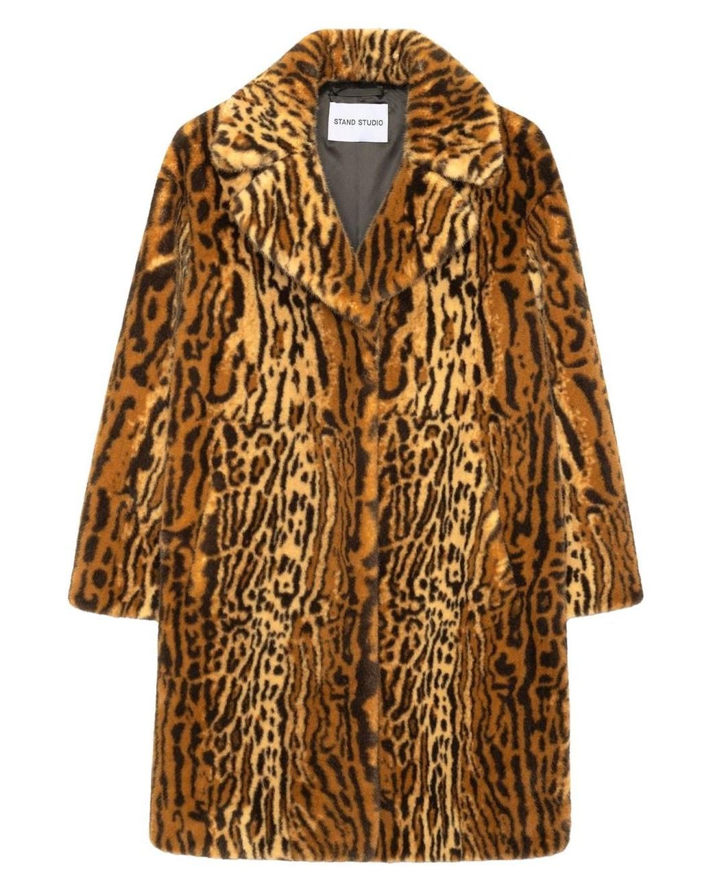 Stand Studio Natural Camille Faux Fur Cocoon Coat Clothing