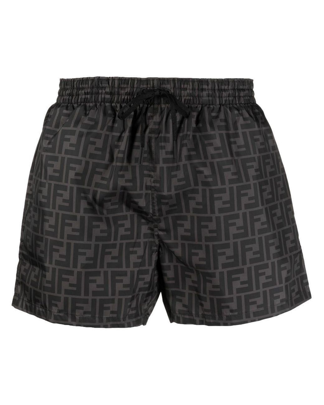 Fendi Ff-logo Print Swim Shorts in Black for Men | Lyst Australia