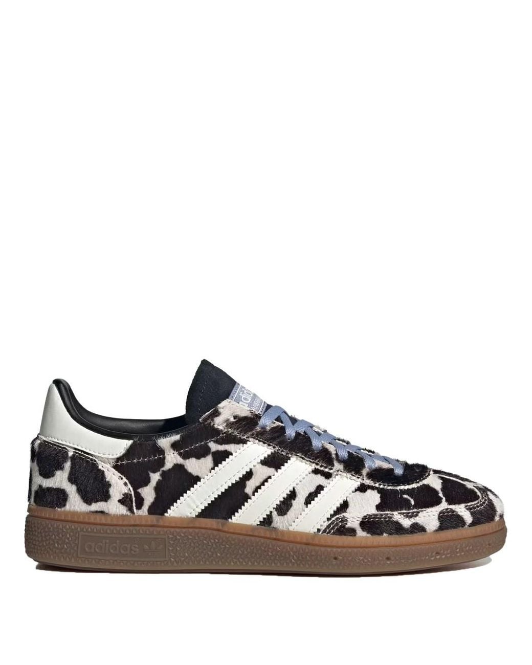 Adidas Black Handball Spezial Sneakers In Synthetic Pony Hair