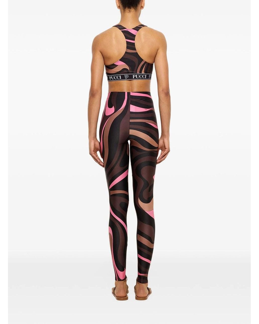 Emilio Pucci Blue Marble Print Leggings