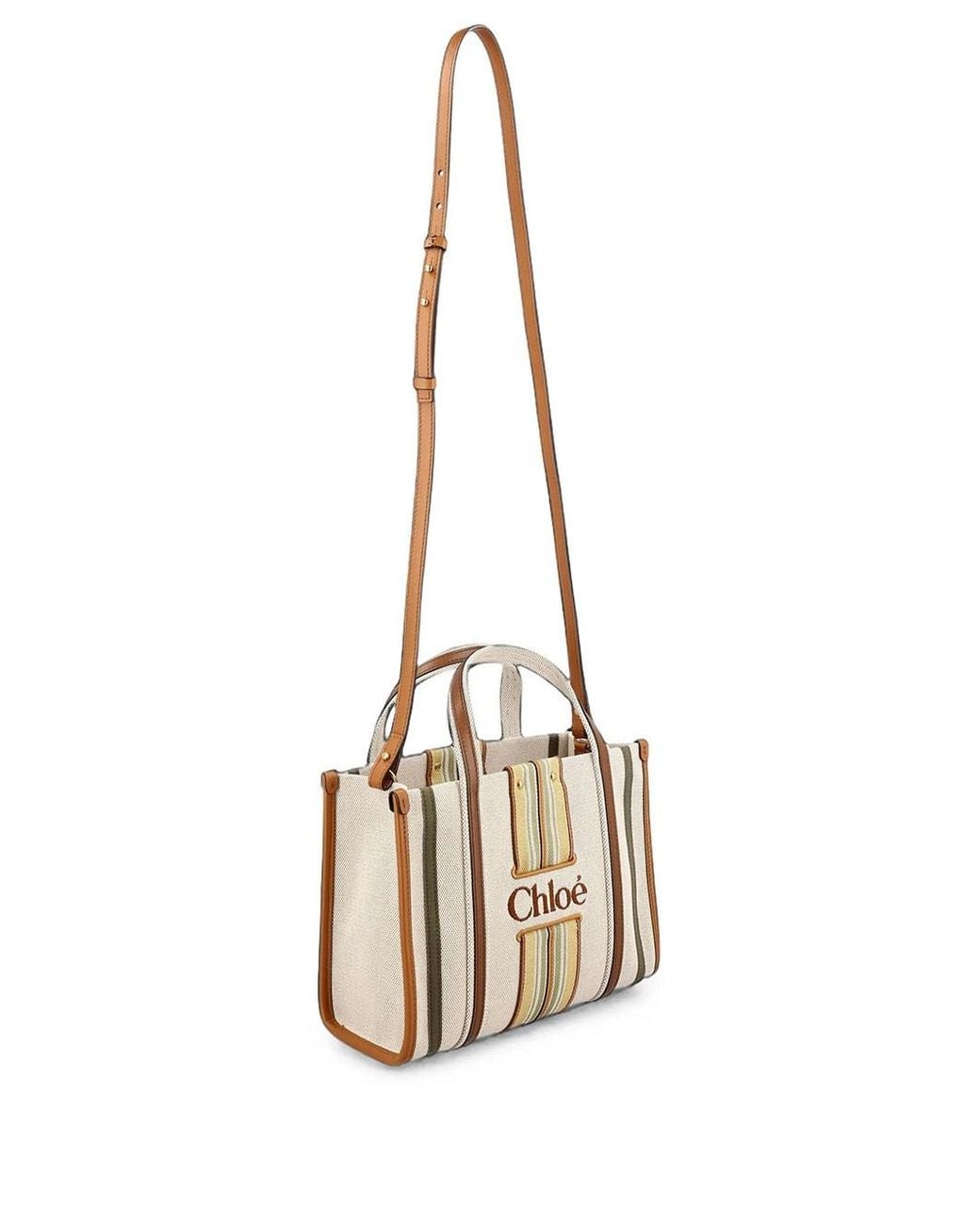 Chloé White Tote Bag "Woody Loop" Piccola