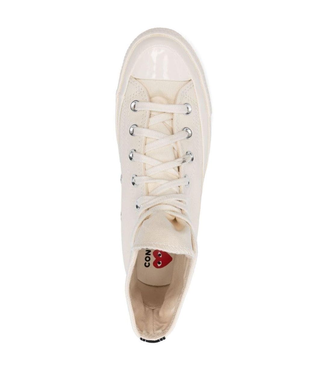 Comme des Garçons White Small Heart High-Top Sneakers Shoes for men