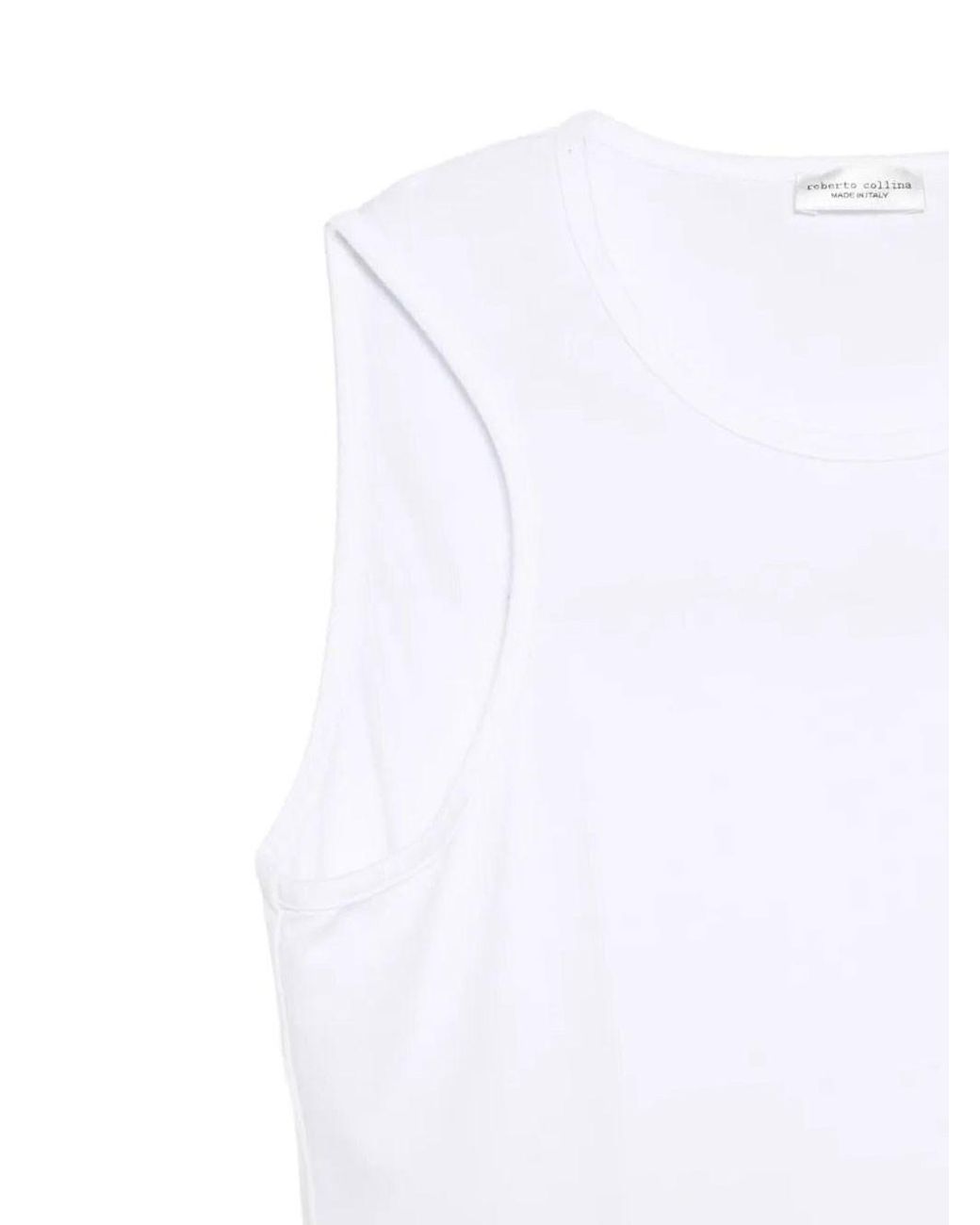 Roberto Collina White Cotton Tank Top