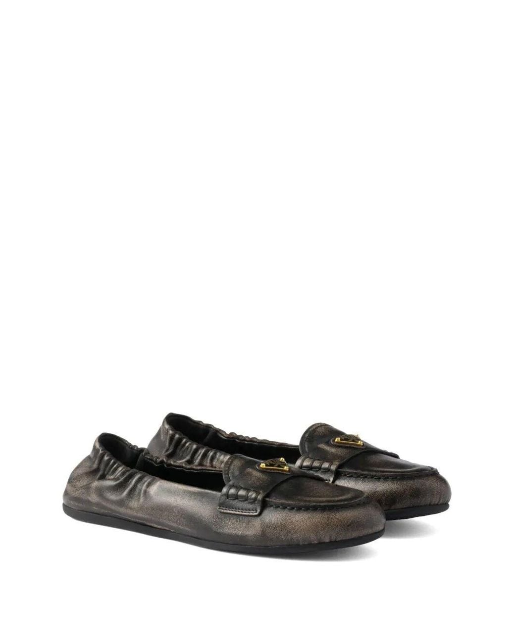 Prada Black Logo Loafers
