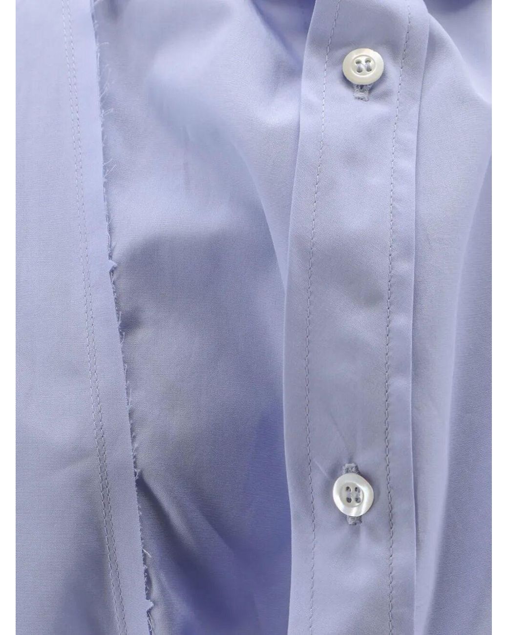 Maison Margiela Blue Folded Collar Poplin Shirt