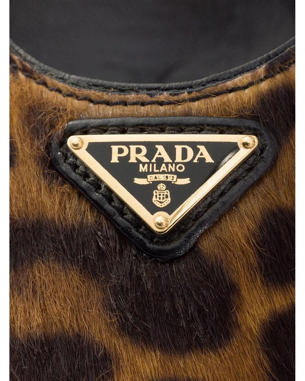 Prada Brown Printed Calf Hair Slingback Pumps