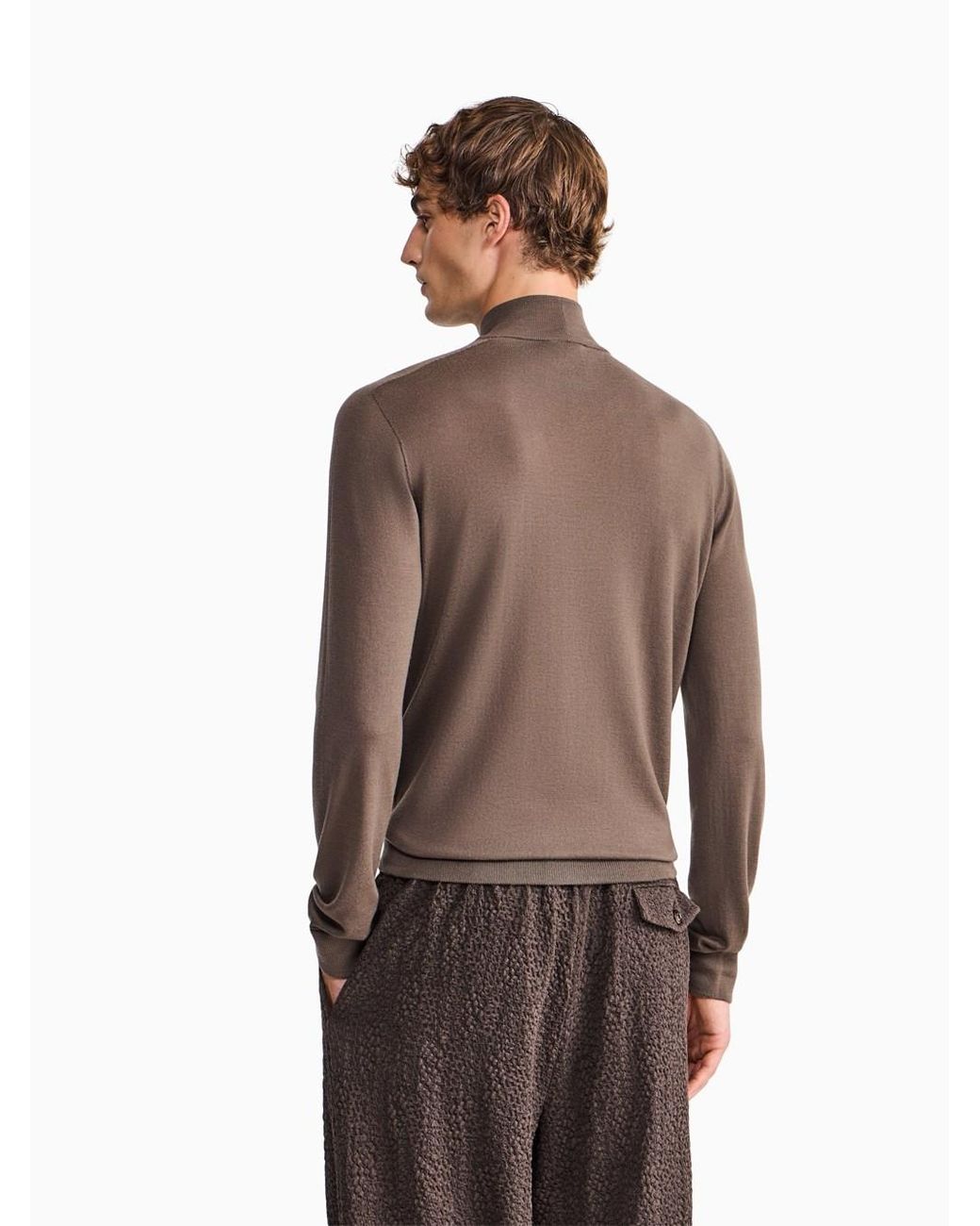 Giorgio Armani Brown Slim-Fit Sweater for men