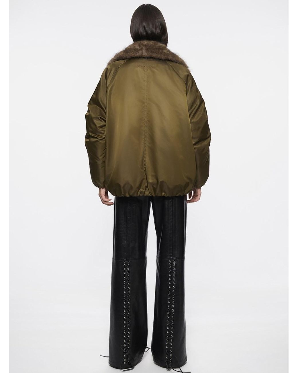 Stand Studio Green Thilda Shiny Nylon Jacket