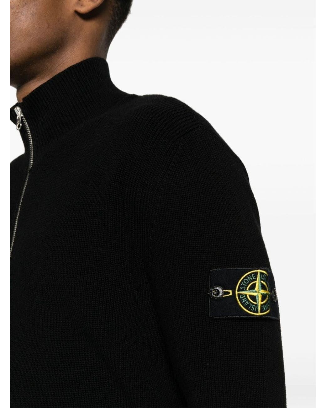 Stone island hotsell cardigan black