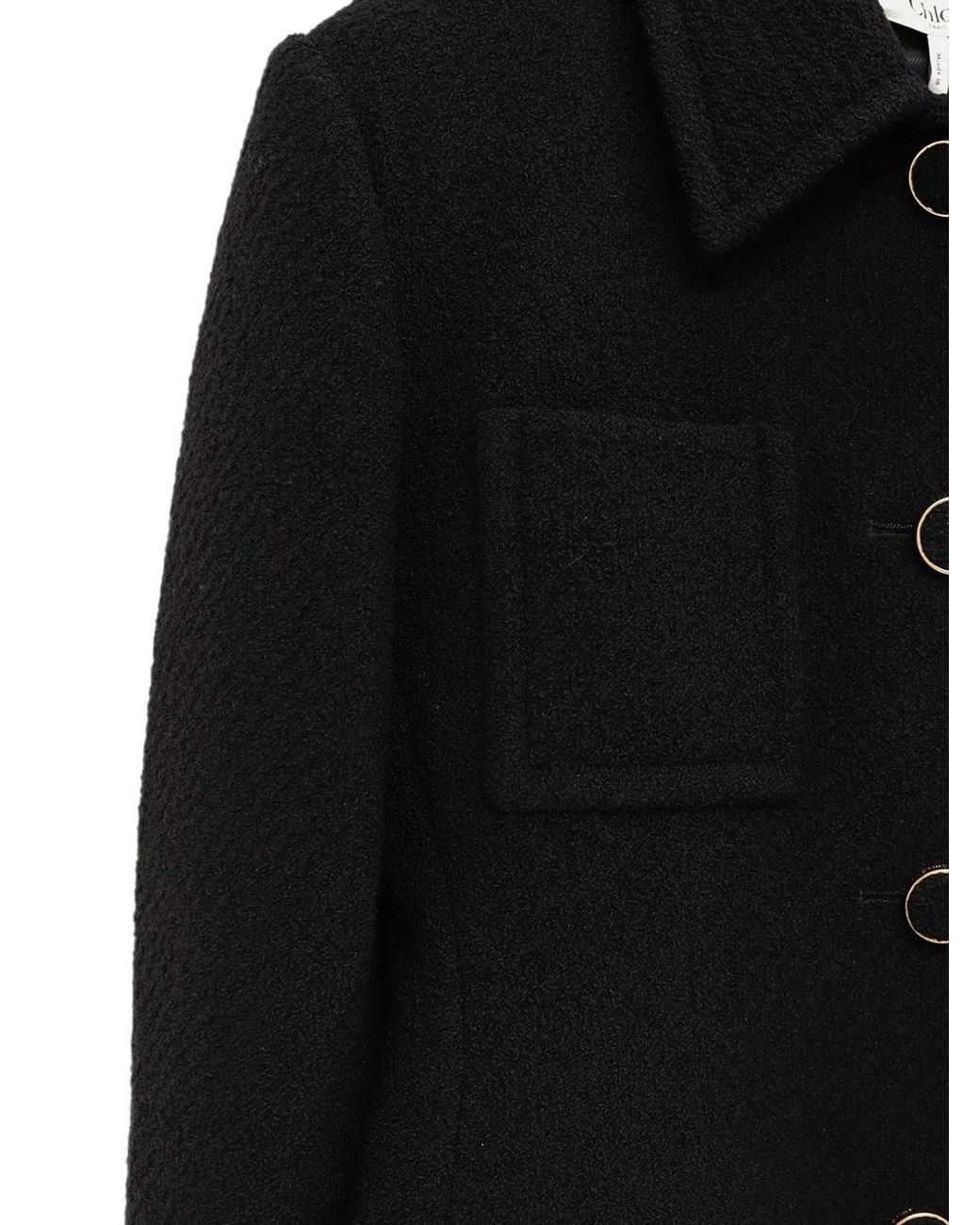 Chloé Black Wool Blend Jacket With Buttons
