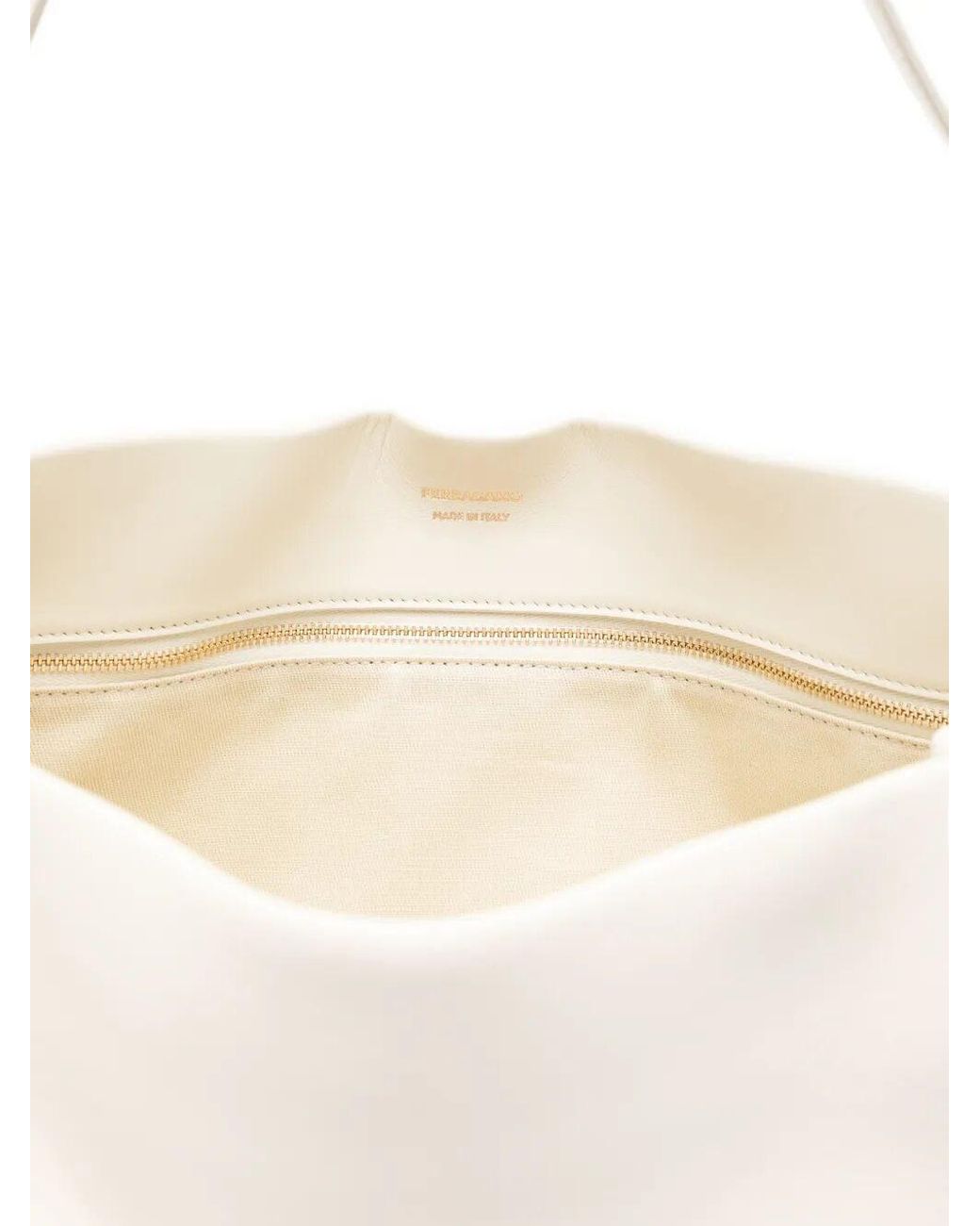 Ferragamo White Buckle-Detail Medium Shoulder Bag