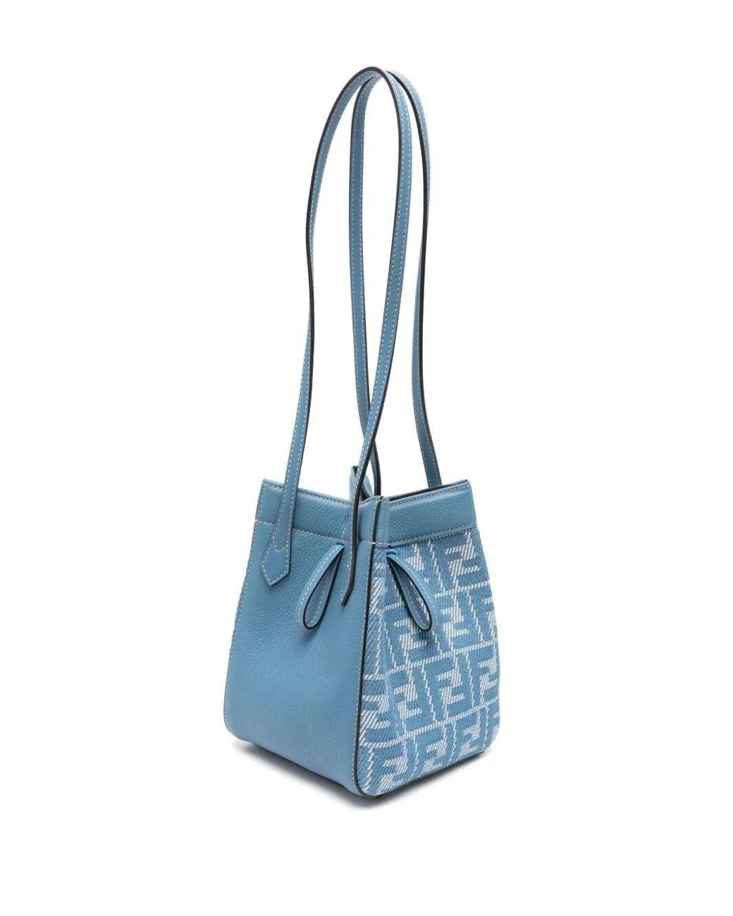 ショルダーバッグ・ポシェット Fendi Origami Mini Leather And Denim-Effect Ff Jacquard Tran Fendi Origami Mini Leather And Denim-Effect Ff Jacquard Tran