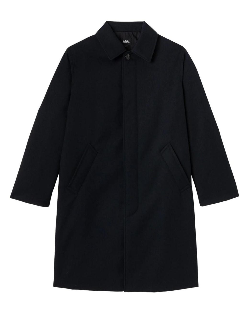A.P.C. Blue Water-Repellent Wool Coat