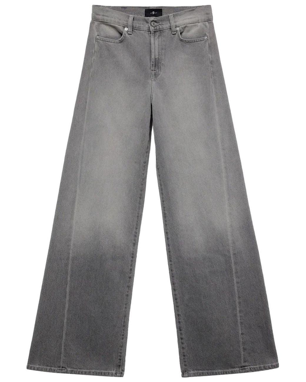 7 For All Mankind Gray Jeans Tailorless Lotta Con Gamba Ampia