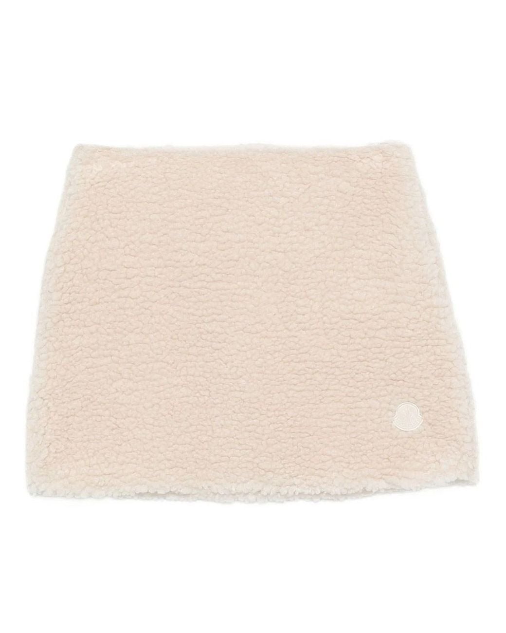 Moncler Natural Teddy-Effect Mini Skirt