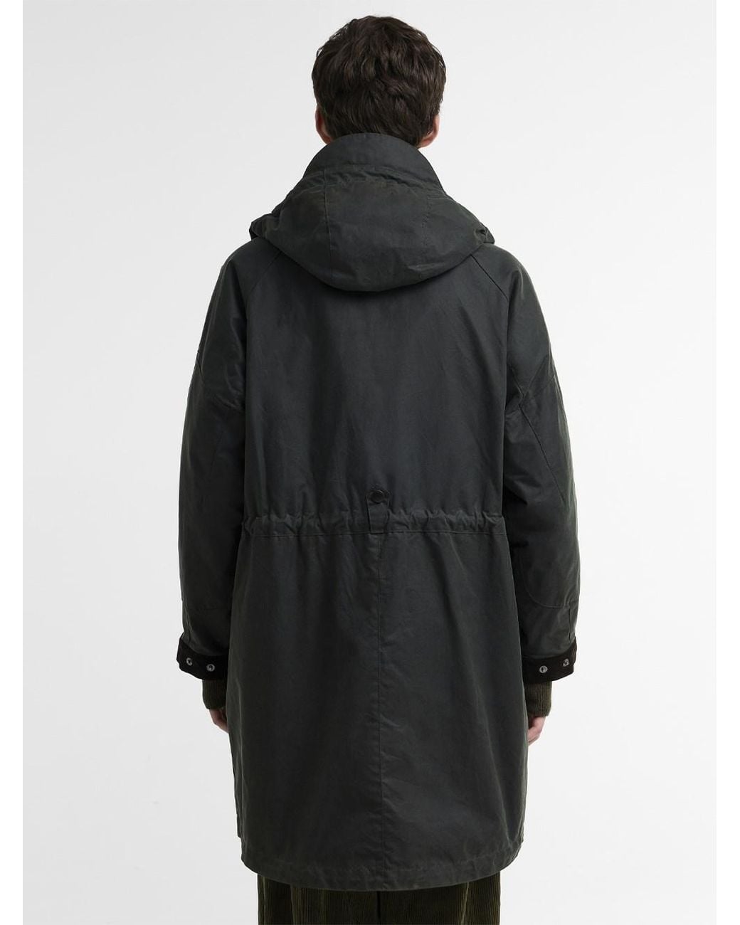 Barbour Black X Norbit: Long Waxed Jacket for men