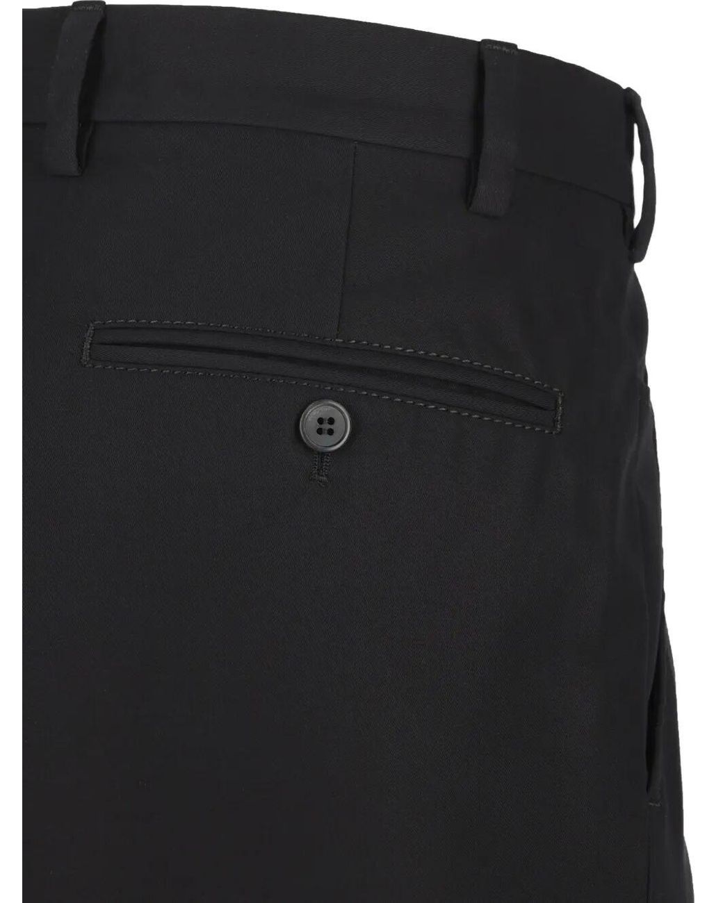 Prada Black Charm-Detail Cotton Tapered Trousers for men