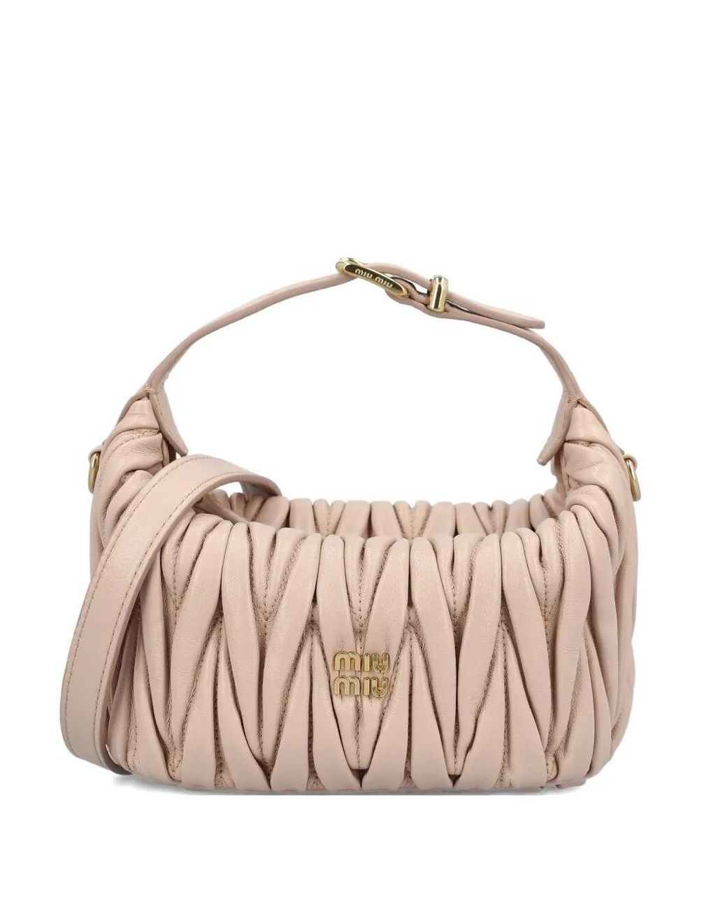 Miu Miu Pink Matelassé Nappa Leather Pouch