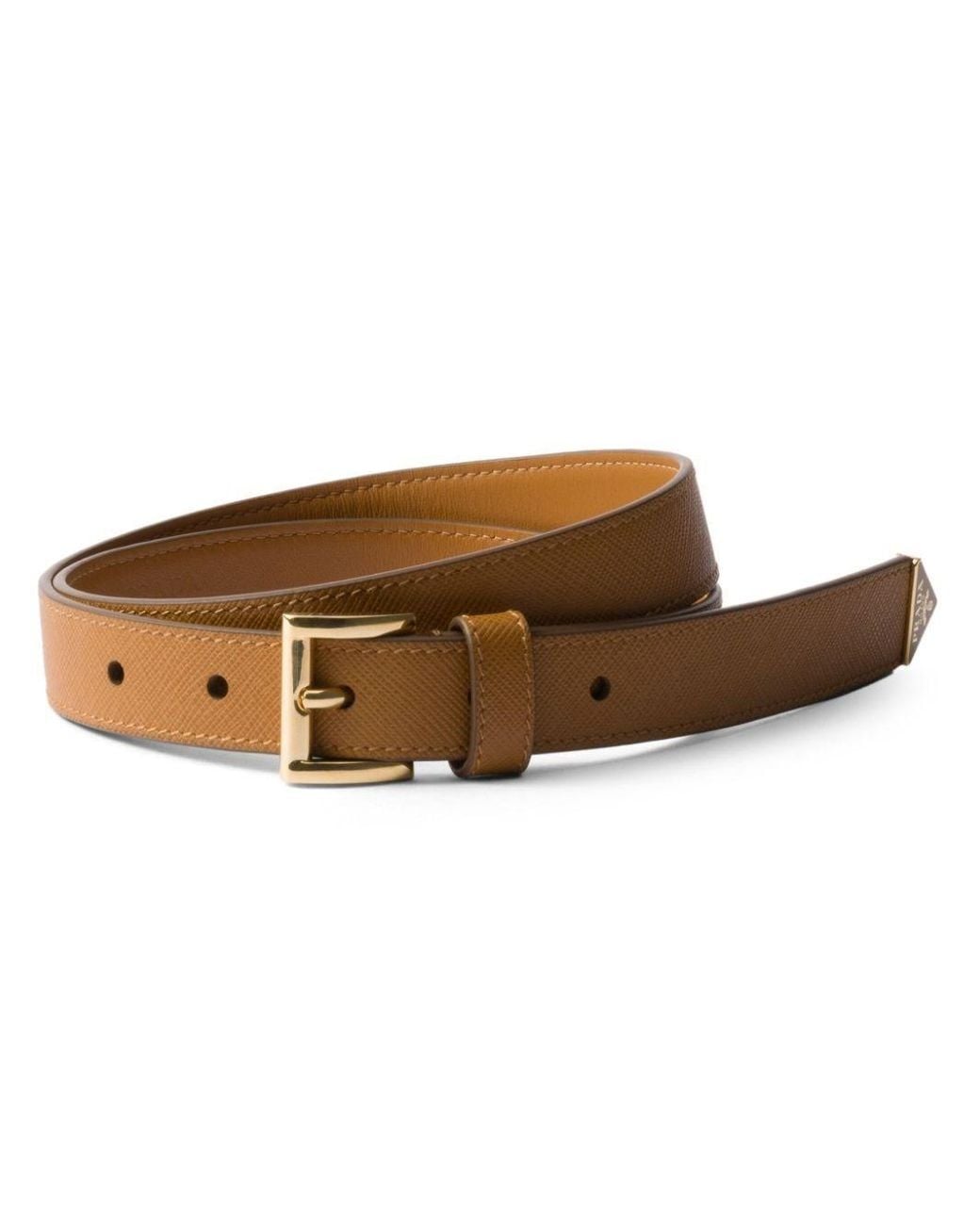 Prada Brown Caramel Saffiano Leather Belt