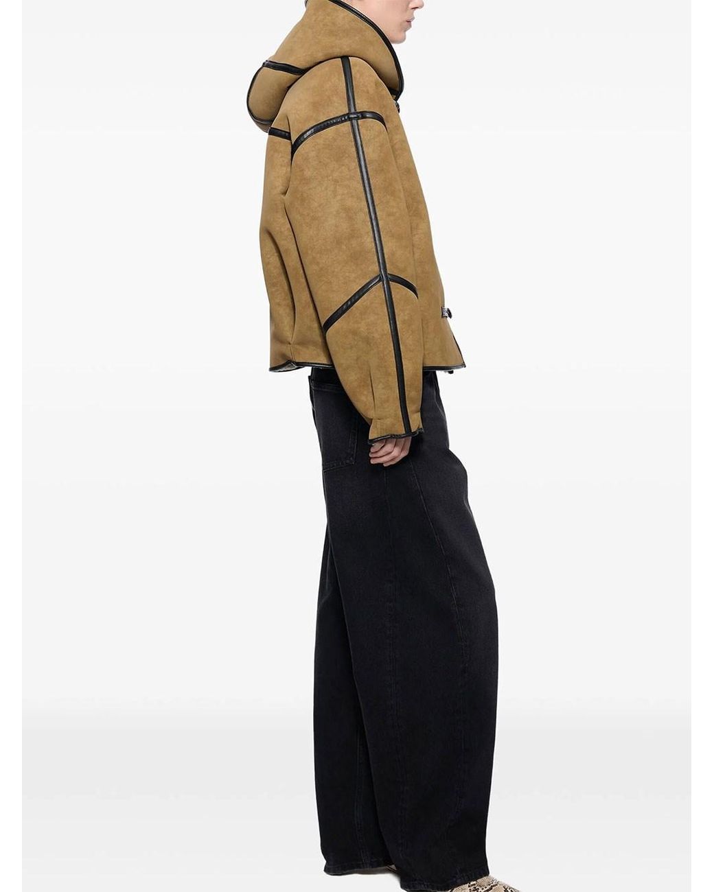 Stand Studio Natural Fia Jacket In Shearling-effect Eco Fur