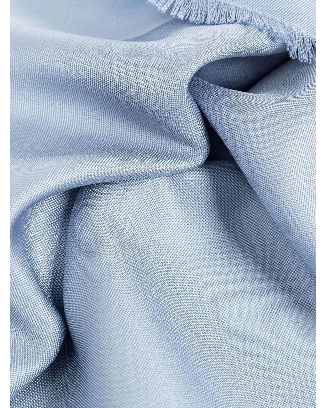 Ferragamo Blue Sl Pergamen Silk Jacquard Shawl