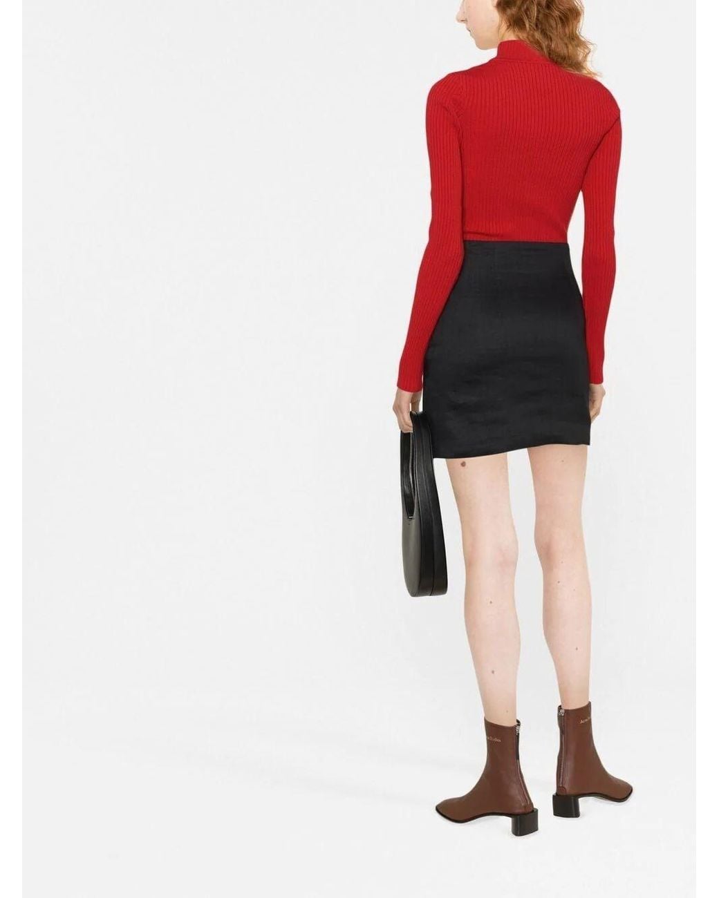 Courreges Fitted Ribbed Knit Sweater With Embroidered Logo